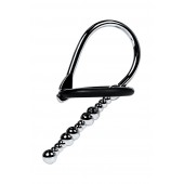 Серебристый уретральный плаг-бусины TOYFA Metal с мягким фиксириющим кольцом - ToyFa - купить с доставкой в Сочи