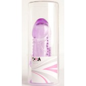 Фиолетовая гелевая насадка с шипами - 13 см. - Toyfa Basic - в Сочи купить с доставкой