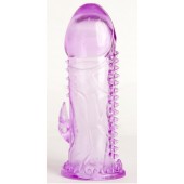 Фиолетовая гелевая насадка с шипами - 13 см. - Toyfa Basic - в Сочи купить с доставкой