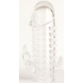 Гелевая прозрачная насадка с 2 отростками - 13 см. - Toyfa Basic - в Сочи купить с доставкой