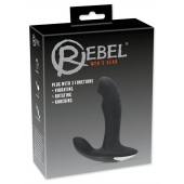 Черный вибромассажер простаты с функцией римминга Plug with Perineum Stimulator - 16,6 см. - Orion - в Сочи купить с доставкой