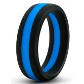 Черно-синее эрекционное кольцо Silicone Go Pro Cock Ring - Blush Novelties - в Сочи купить с доставкой