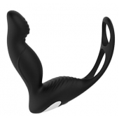 Черный вибромассажер простаты P-PLEASER W ERECTION ENHANCE - Dream Toys - в Сочи купить с доставкой