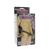 Мужской фаллопротез с вибрацией ROBOTIC MALE STRAP-ON BLACK - 17 см. - Seven Creations - купить с доставкой в Сочи