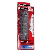 Прозразная закрытая насадка на пенис с поддержкой мошонки Clearly Ample Penis Enhancer - 22 см. - XR Brands - в Сочи купить с доставкой