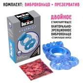 Голубое эрекционное виброкольцо Luxe VIBRO  Дьявол в доспехах  + презерватив - Luxe - в Сочи купить с доставкой