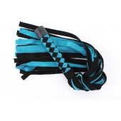 Черно-голубая замшевая плеть с ромбами на ручке - 58 см. - БДСМ Арсенал - купить с доставкой в Сочи