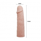 Закрытая телесная насадка-фаллос - 17 см. - Sex Expert - в Сочи купить с доставкой