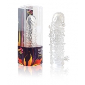 Закрытая прозрачная рельефная насадка Crystal sleeve - 13 см. - Erowoman-Eroman - в Сочи купить с доставкой