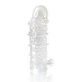 Закрытая прозрачная рельефная насадка Crystal sleeve - 13 см. - Erowoman-Eroman - в Сочи купить с доставкой