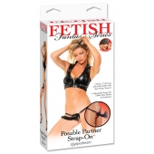 Черный податливый страпон Posable Partner Strap-On - 17,8 см. - Pipedream - купить с доставкой в Сочи