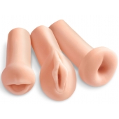 Комплект из 3 мастурбаторов All 3 Holes: вагина, анус, ротик - Pipedream - в Сочи купить с доставкой
