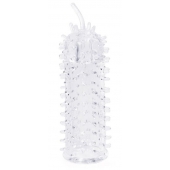Закрытая рельефная насадка Crystal sleeve с усиками - 12 см. - Erowoman-Eroman - в Сочи купить с доставкой