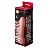 Телесная изогнутая насадка на Harness с коннектором BLACK LINE - 17 см. - LOVETOY (А-Полимер) - купить с доставкой в Сочи