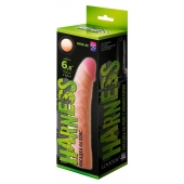 Телесная изогнутая насадка на Harness с коннектором GREEN LINE - 18 см. - LOVETOY (А-Полимер) - купить с доставкой в Сочи
