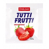 Пробник гель-смазки Tutti-frutti с земляничным вкусом - 4 гр. - Биоритм - купить с доставкой в Сочи