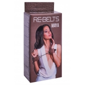 Коричневые кожаные наручники Maya - Rebelts - купить с доставкой в Сочи