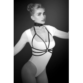 Черная упряжь на грудь Julia - Bijoux Pour Toi - купить с доставкой в Сочи