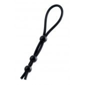 Черное лассо на пенис с тремя бусинами - A-toys - в Сочи купить с доставкой