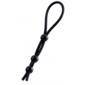 Черное лассо на пенис с тремя бусинами - A-toys - в Сочи купить с доставкой