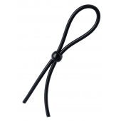 Черное лассо на пенис с одной бусиной - A-toys - в Сочи купить с доставкой