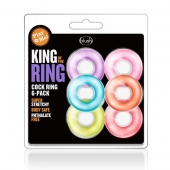 Набор из 6 эрекционных колец King of the Ring - Blush Novelties - в Сочи купить с доставкой