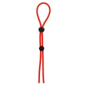 Красное лассо на пенис с двумя бусинами STRETCHY LASSO CAGE - Dream Toys - в Сочи купить с доставкой