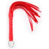 Красная плеть с рукоятью в оплетке - 28 см. - Notabu - купить с доставкой в Сочи