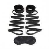 Чёрные манжеты для фиксации на кровати Bondage Bed Strap - Lux Fetish - купить с доставкой в Сочи