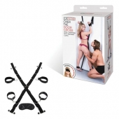 Чёрный набор для фиксации у двери - Lux Fetish - купить с доставкой в Сочи