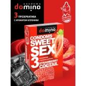 Презервативы для орального секса DOMINO Sweet Sex с ароматом клубничного коктейля  - 3 шт. - Domino - купить с доставкой в Сочи