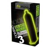 Презервативы DOMINO Neon Green со светящимся в темноте кончиком - 3 шт. - Domino - купить с доставкой в Сочи
