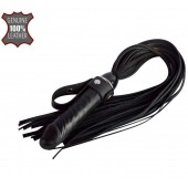 Черная плеть  Ковбой  с ручкой-фаллосом - 55 см. - Sitabella - купить с доставкой в Сочи