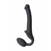 Черный безремневой страпон Silicone Bendable Strap-On S - Strap-on-me - купить с доставкой в Сочи