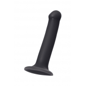 Черный фаллос на присоске Silicone Bendable Dildo M - 18 см. - Strap-on-me - купить с доставкой в Сочи