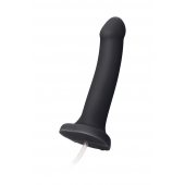 Черный фаллос с имитацией эякуляции Silicon Cum Dildo L - 19,6 см. - Strap-on-me - купить с доставкой в Сочи