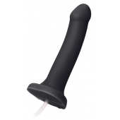 Черный фаллос с имитацией эякуляции Silicon Cum Dildo L - 19,6 см. - Strap-on-me - купить с доставкой в Сочи