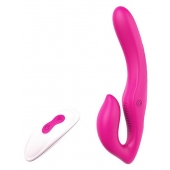 Ярко-розовый безремневой страпон REMOTE DOUBLE DIPPER - 22 см. - Dream Toys - купить с доставкой в Сочи
