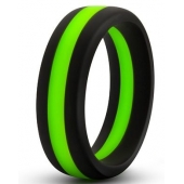 Черно-зеленое эрекционное кольцо Silicone Go Pro Cock Ring - Blush Novelties - в Сочи купить с доставкой