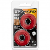 Набор из 2 красных эрекционных колец DONUT RINGS OVERSIZED - Blush Novelties - в Сочи купить с доставкой