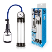 Прозрачная вакуумная помпа Sex Expert с манометром - Sex Expert - в Сочи купить с доставкой