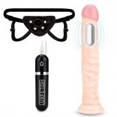 Регулируемые трусики с вибрирующей насадкой - 21 см. - Lux Fetish - купить с доставкой в Сочи