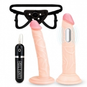 Регулируемые трусики с 2 насадками - 16 и 15 см. - Lux Fetish - купить с доставкой в Сочи