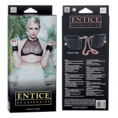 Черные мягкие наручники Entice French Cuffs с цепью - California Exotic Novelties - купить с доставкой в Сочи