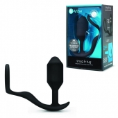 Черное эрекционное кольцо с анальным плагом Snug   Tug - b-Vibe - в Сочи купить с доставкой