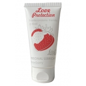 Лубрикант на водной основе с ароматом малины Love Protection Strawberry - 50 мл. - Lola Games - купить с доставкой в Сочи