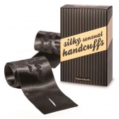 Черные ленты для связывания SILKY SENSUAL HANDCUFFS - Bijoux Indiscrets - купить с доставкой в Сочи
