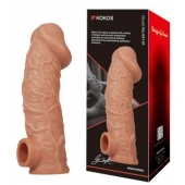 Телесная насадка на фаллос с фиксацией мошонки EXTREME SLEEVE - 15,6 см. - KOKOS - в Сочи купить с доставкой