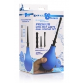 Анальный душ с 3 насадками Premium One-way Valve Anal Douche Set - XR Brands - купить с доставкой в Сочи