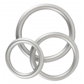 Набор из 3 эрекционных колец под металл Metallic Silicone Cock Ring Set - Orion - в Сочи купить с доставкой